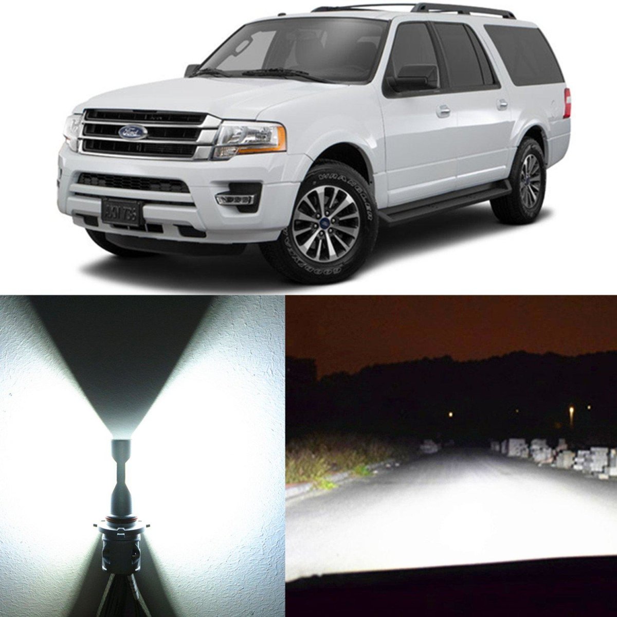 2007-2014 Ford Expedition LED Bulbs Replacement H13 Hi/Lo Beam -Alla Lighting
