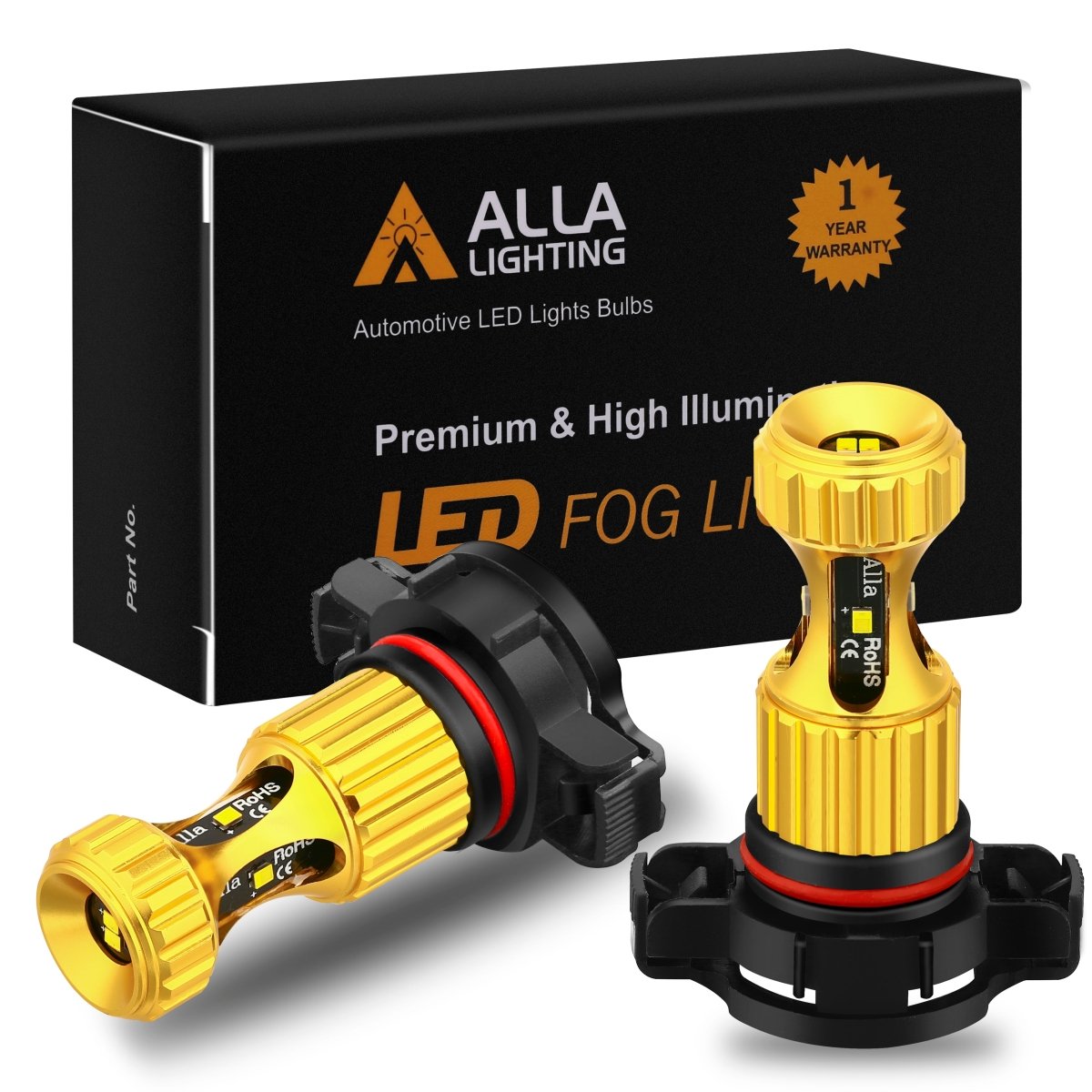 2504 PSX24W LED Fog Lights Bulbs 12276 12V Replacement -Alla Lighting