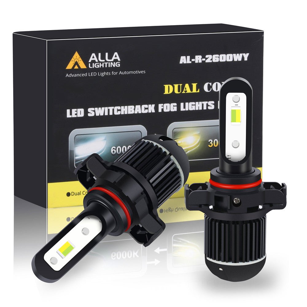 2504 PSX24W LED Switchback Fog Lights Bulbs | White/Yellow -Alla Lighting