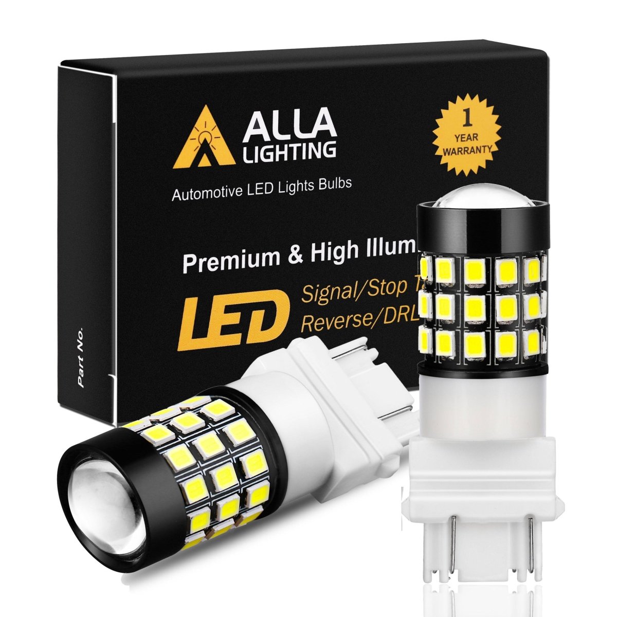 3156 3157 LED Lights Bulbs 2835 39-SMD, 6K White/Amber Yellow/Red -Alla Lighting