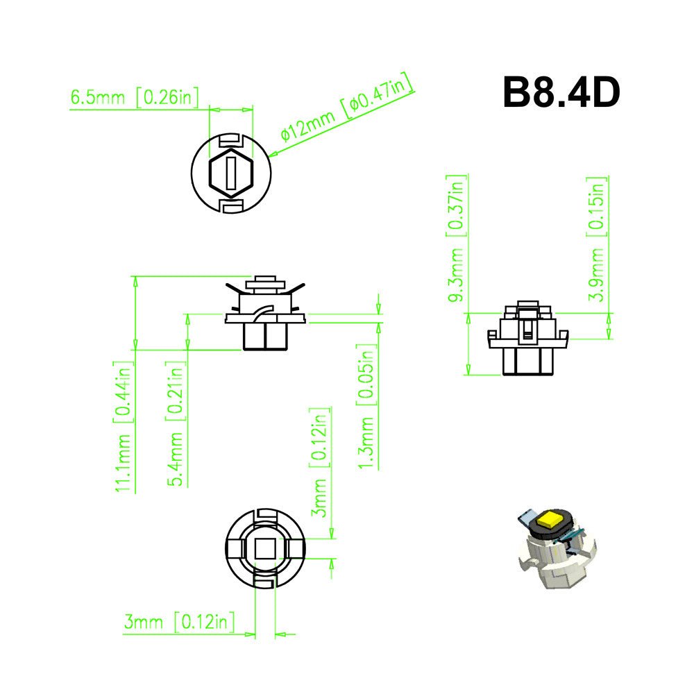 B8.4D LED Dashboard Instrument Gauge Lights 2452MFX6 2723MFX6 Bulb -Alla Lighting