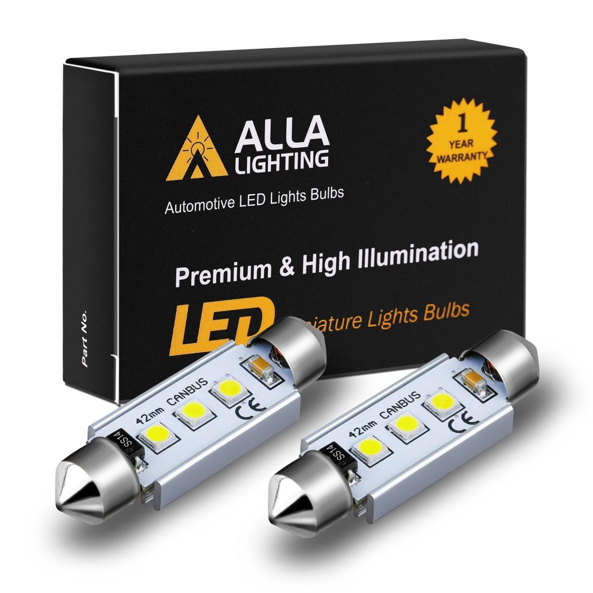 CANBUS C5W 6418 LED Lights Bulbs, Super Bright 6486X Replacement -Alla Lighting