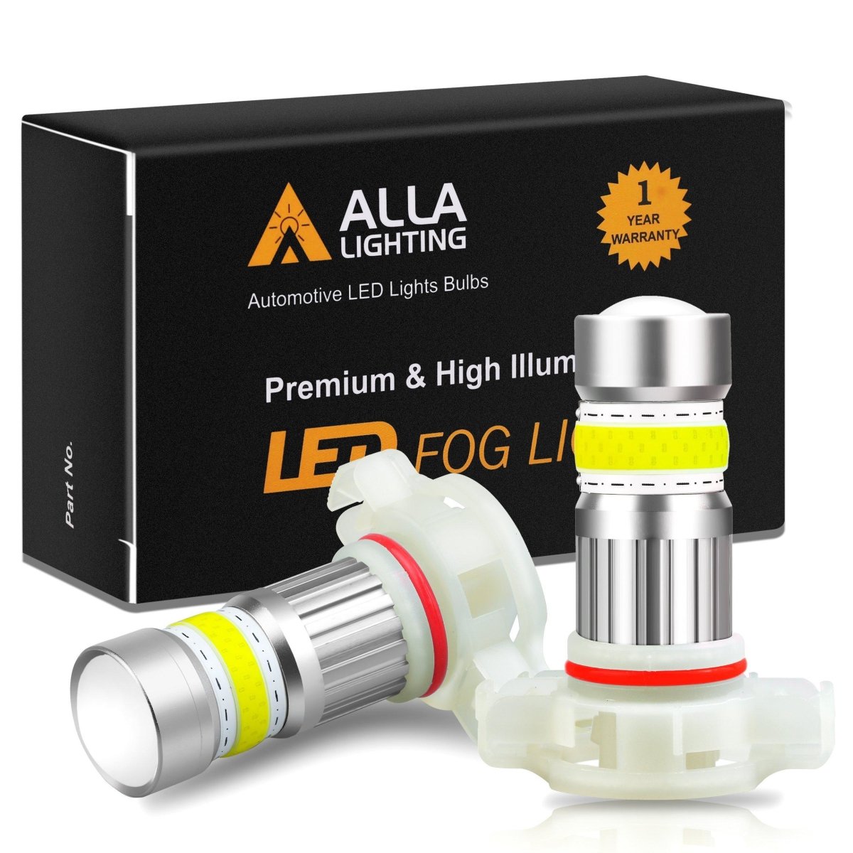 COB-72 5202 5201 LED Fog Light Bulbs, 6500K White/8000K Blue/3000K Amber Yellow -Alla Lighting