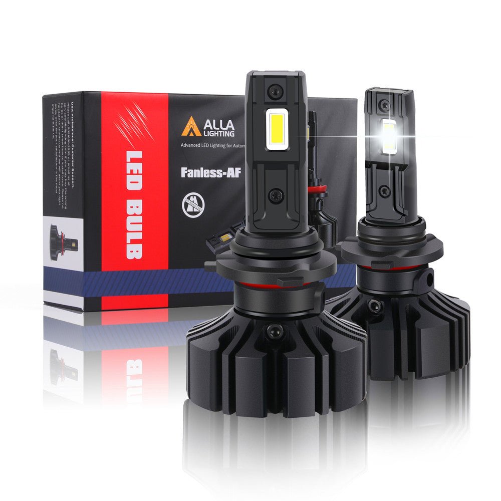 Fanless LED Headlights Bulbs High Low Beam Conversion Kits 6000K White -Alla Lighting