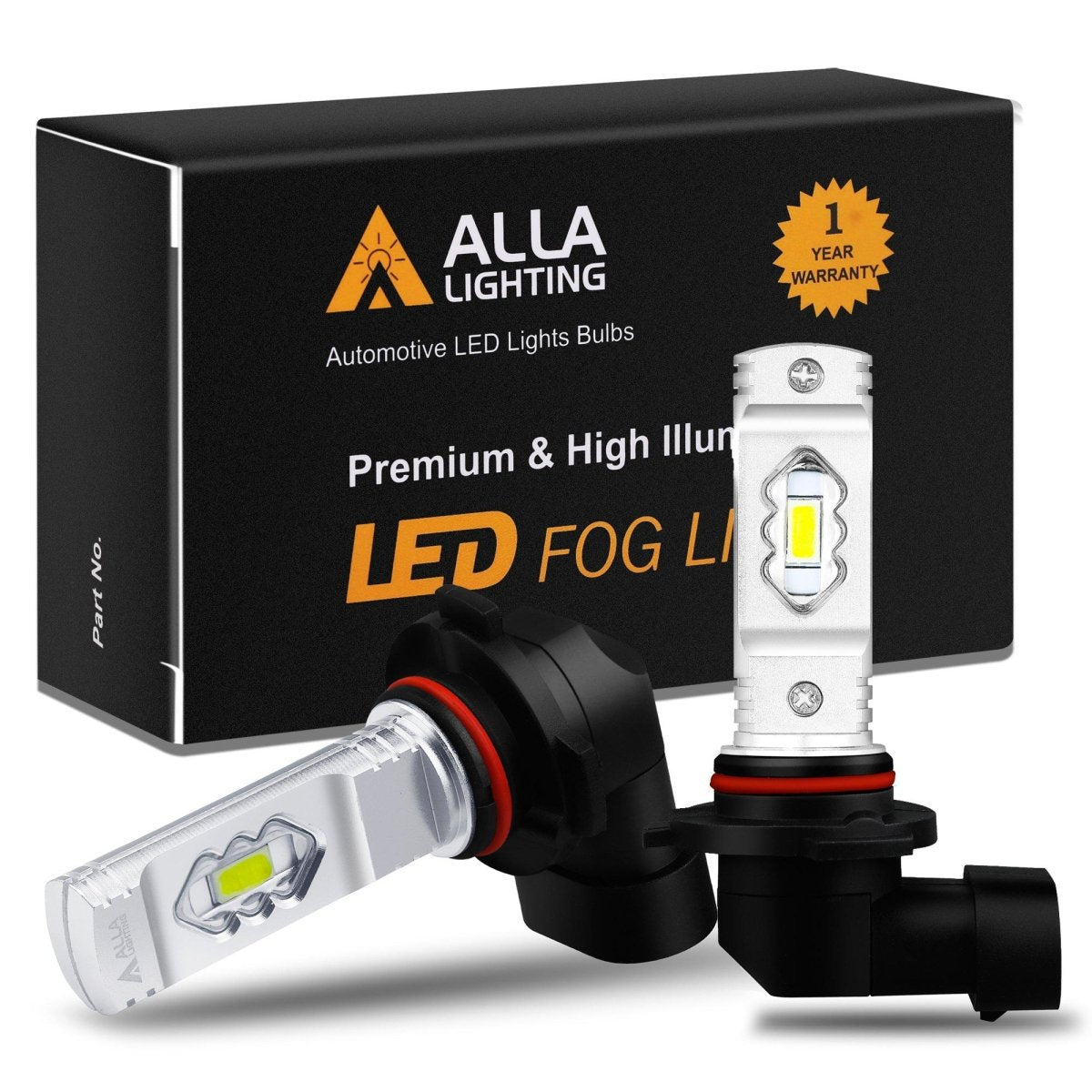 H10 9145 9140 LED Fog Lights Bulbs 12V, 6K White/3K Yellow/Red/8K Blue -Alla Lighting