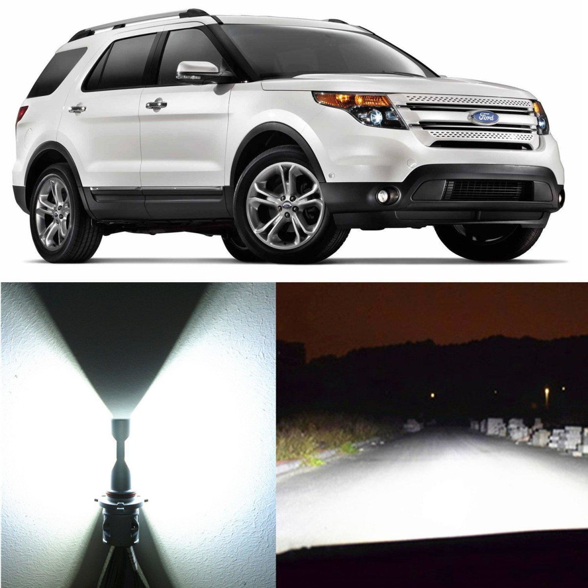 2016-2019 Ford Explorer Bulbs Front Main Beam LED Replacement -Alla Lighting
