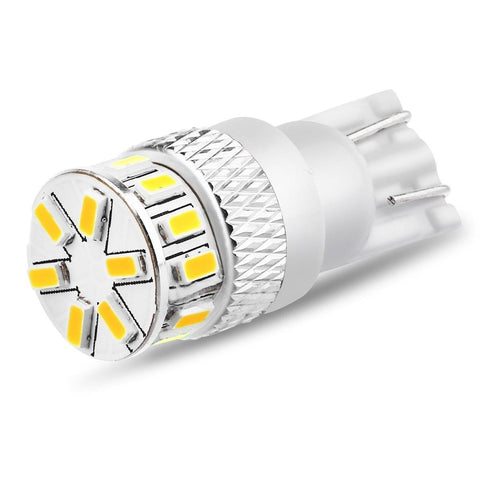 T10 LED License Plate Light Bulbs – 6000K Super White, CANbus, 800 Lumens/Pair (168/194/2825)