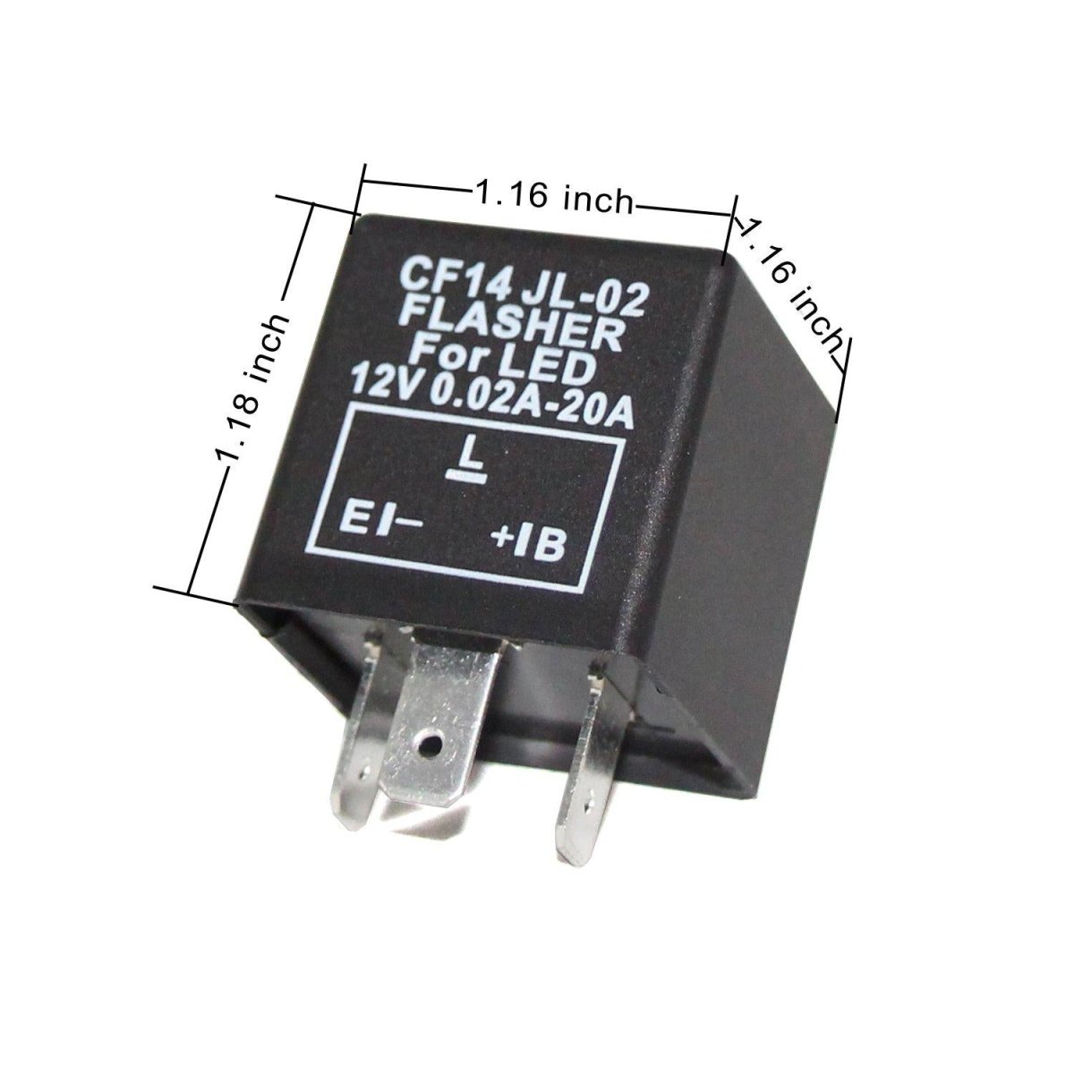 3-Pin CF14 Electronic LED Flasher Relay Fix LED Turn Signal Bulbs Hyper Flash -Alla Lighting Inc