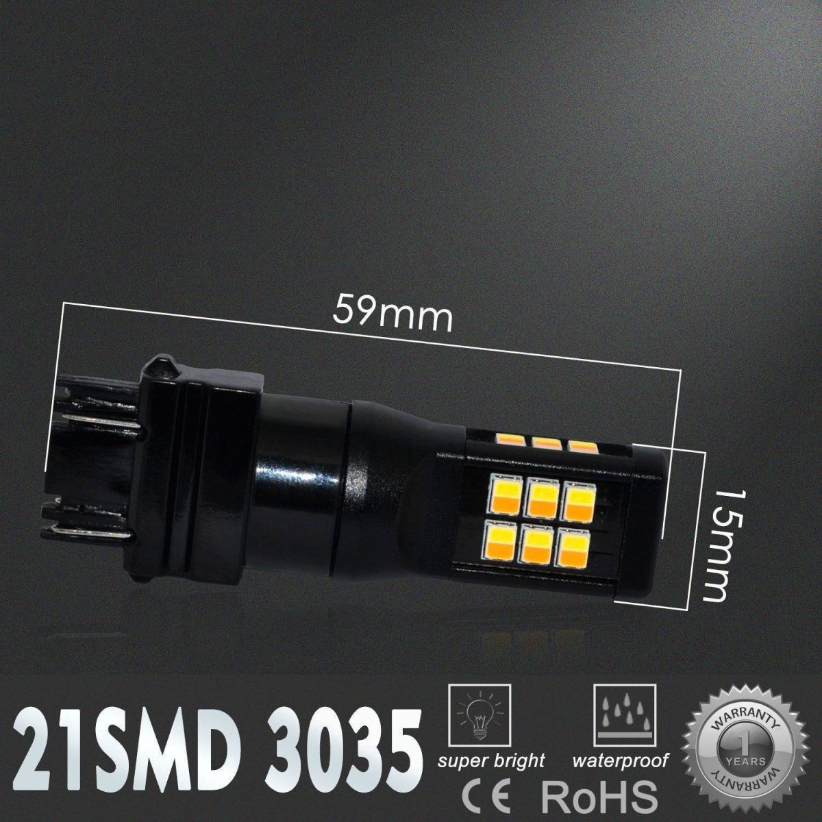 4157 3157 LED Switchback Turn Signal Lights Bulbs, 6000K White/Amber Y