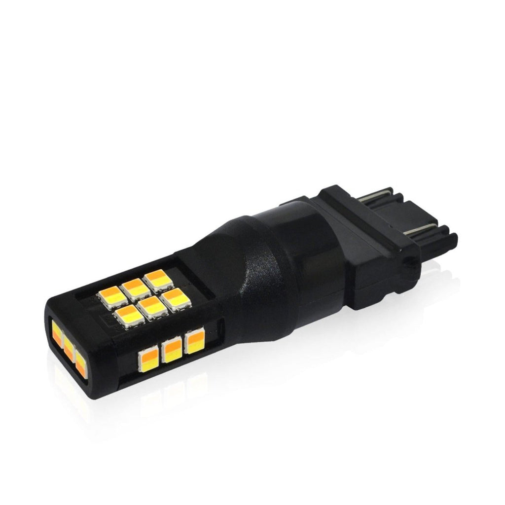 4157 3157 LED Switchback Turn Signal Lights Bulbs, 6000K White/Amber Yellow -Alla Lighting