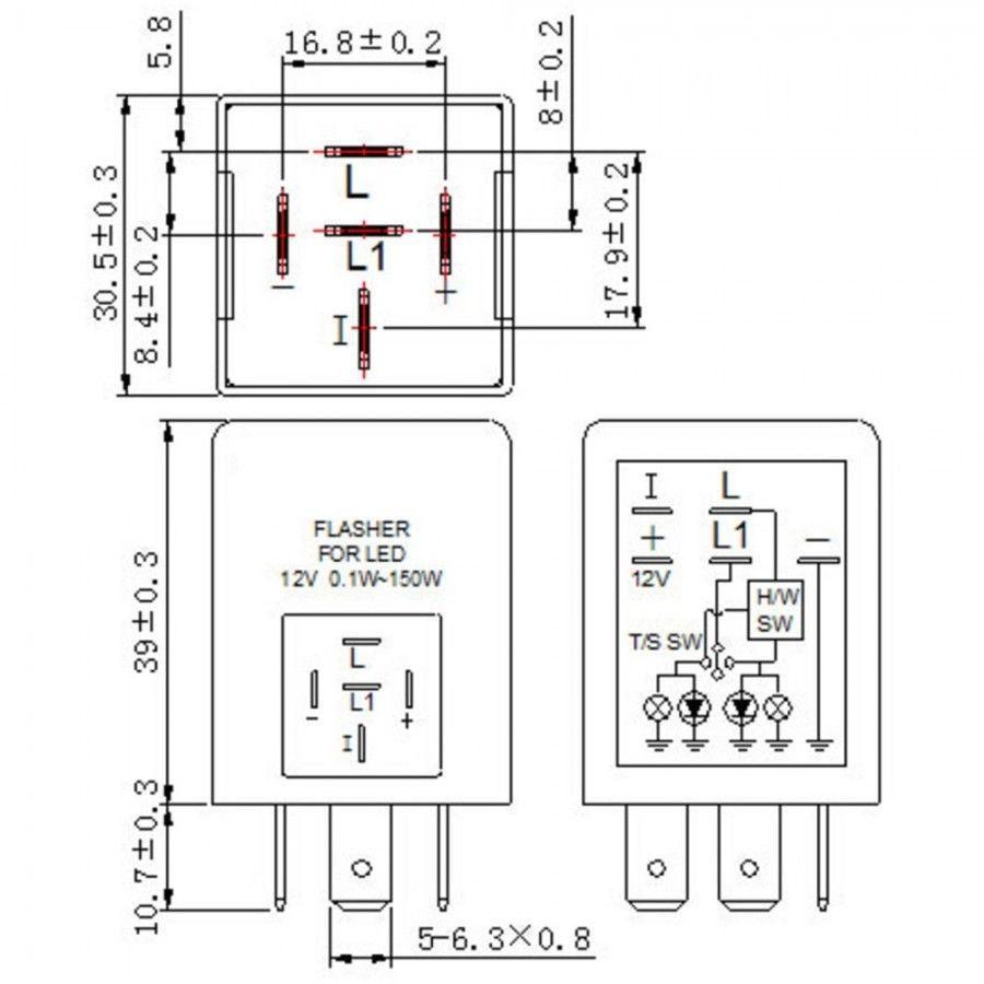 thumbnail image 2 of EP27 LED Flasher Relay For RAM 1500 2500 3500 & Lincoln MKX Mark LT (12V) 2 of 5