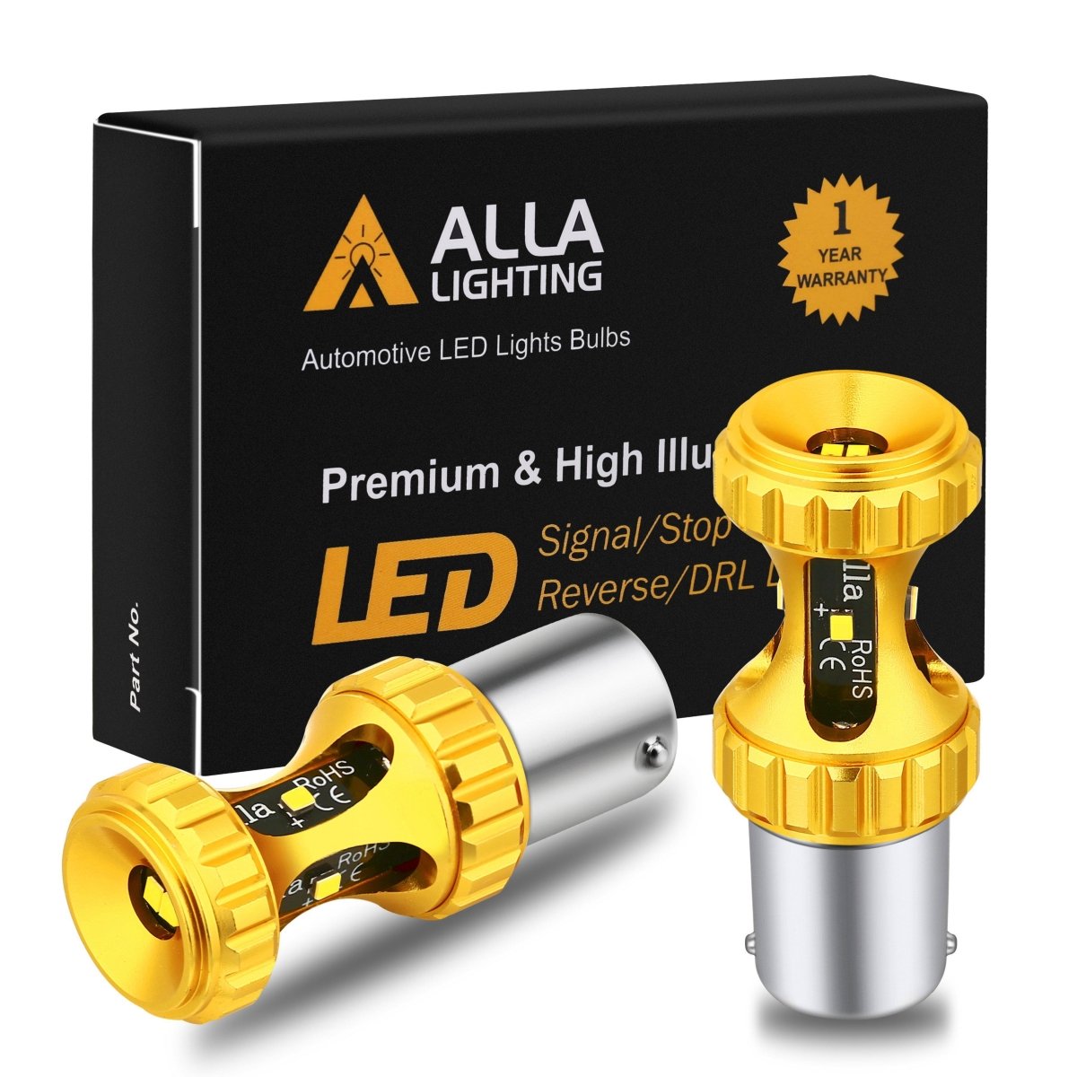 7506 1156 LED Bulbs Reverse, Signal, Brake, Stop, DRL Lights 3497 -Alla Lighting