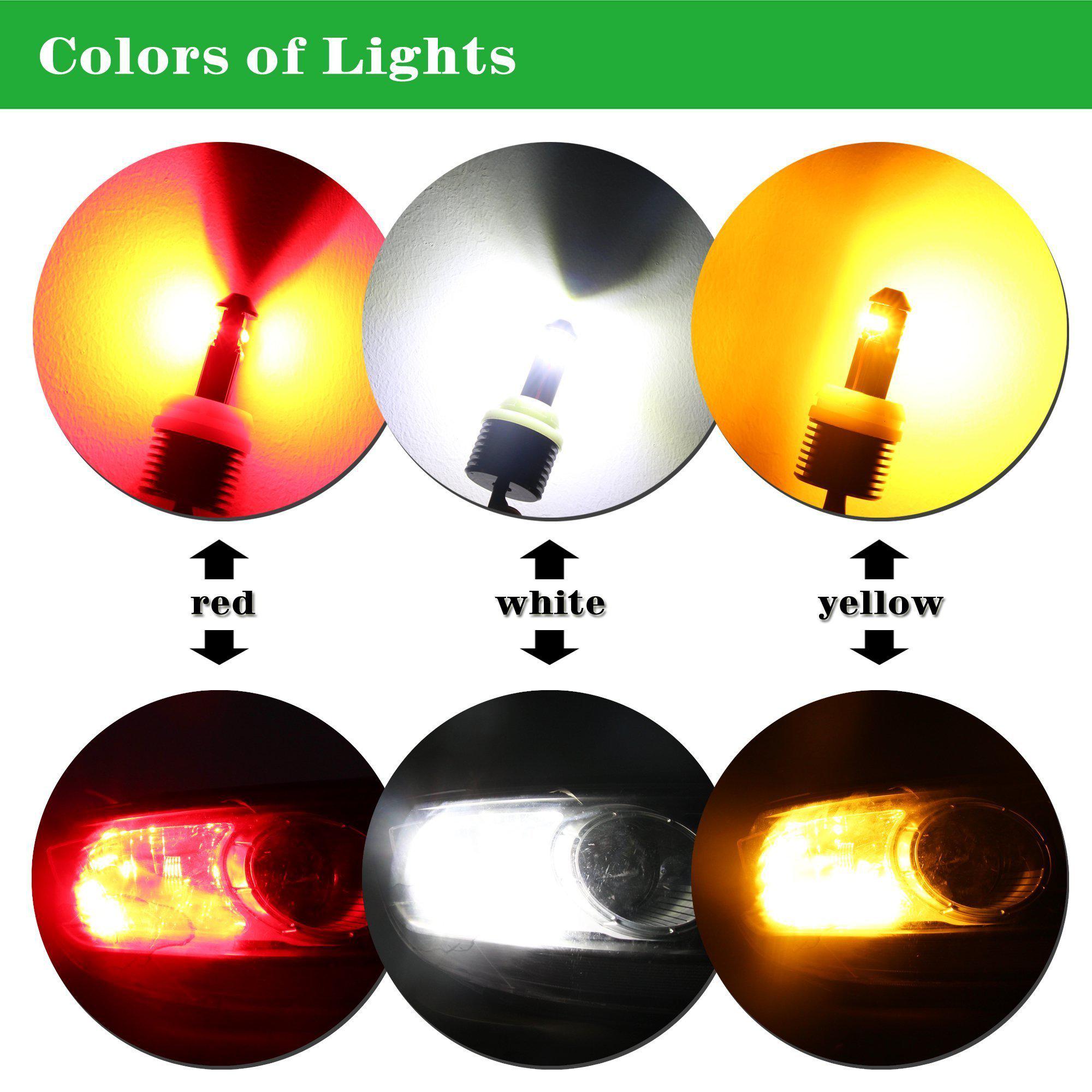 7507 PY21W LED Signal Lights Bulbs 12496 Amber Yellow Blinker Lights -Alla Lighting