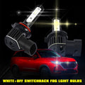 9145 H10 Switchback LED Bulbs Fog Lights 12V, 6000K White/3000K Yellow