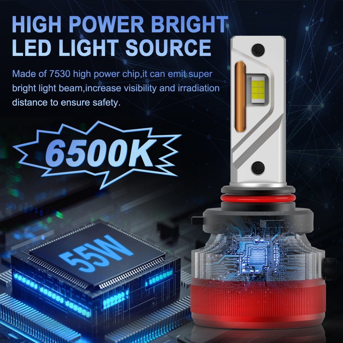 AG1 9006 HB4 LED Headlights Conversion Kits Bulbs | 6500K Xenon White -Alla Lighting