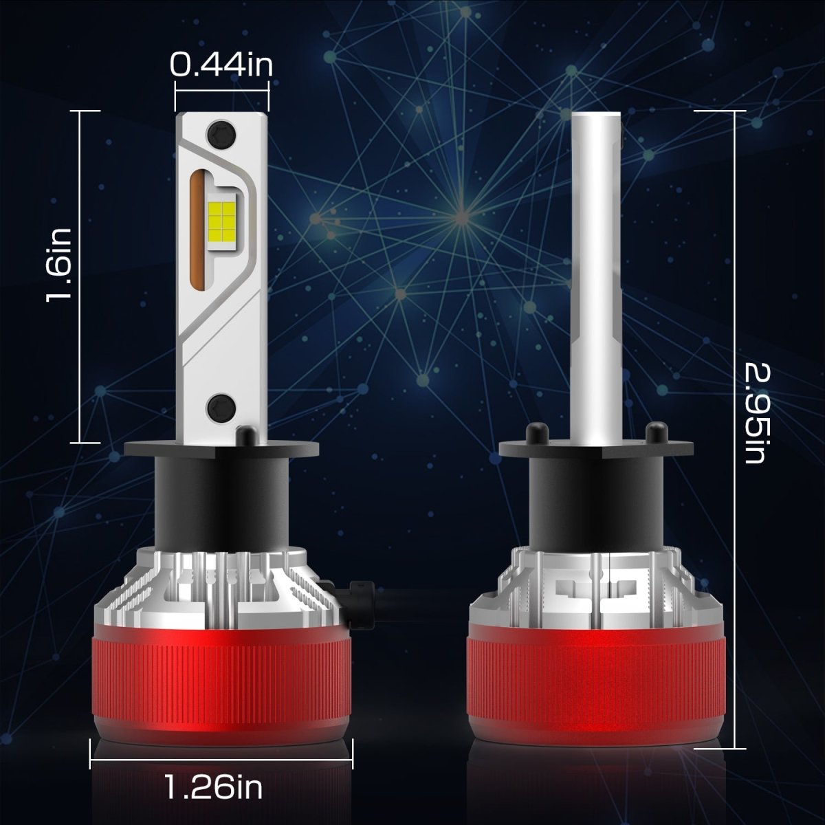 AG1 H1 LED Headlights Conversion Kits Bulbs | 6500K Xenon White -Alla Lighting