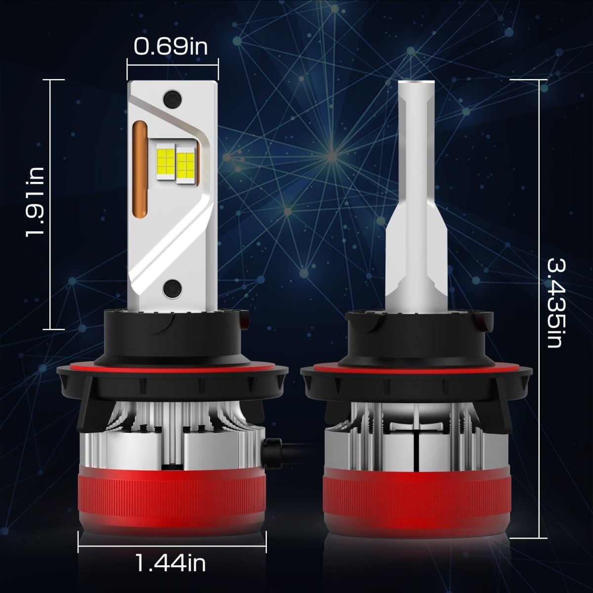 AG1 H13 9008 LED Headlights Conversion Kits Bulbs | 6500K Xenon White -Alla Lighting