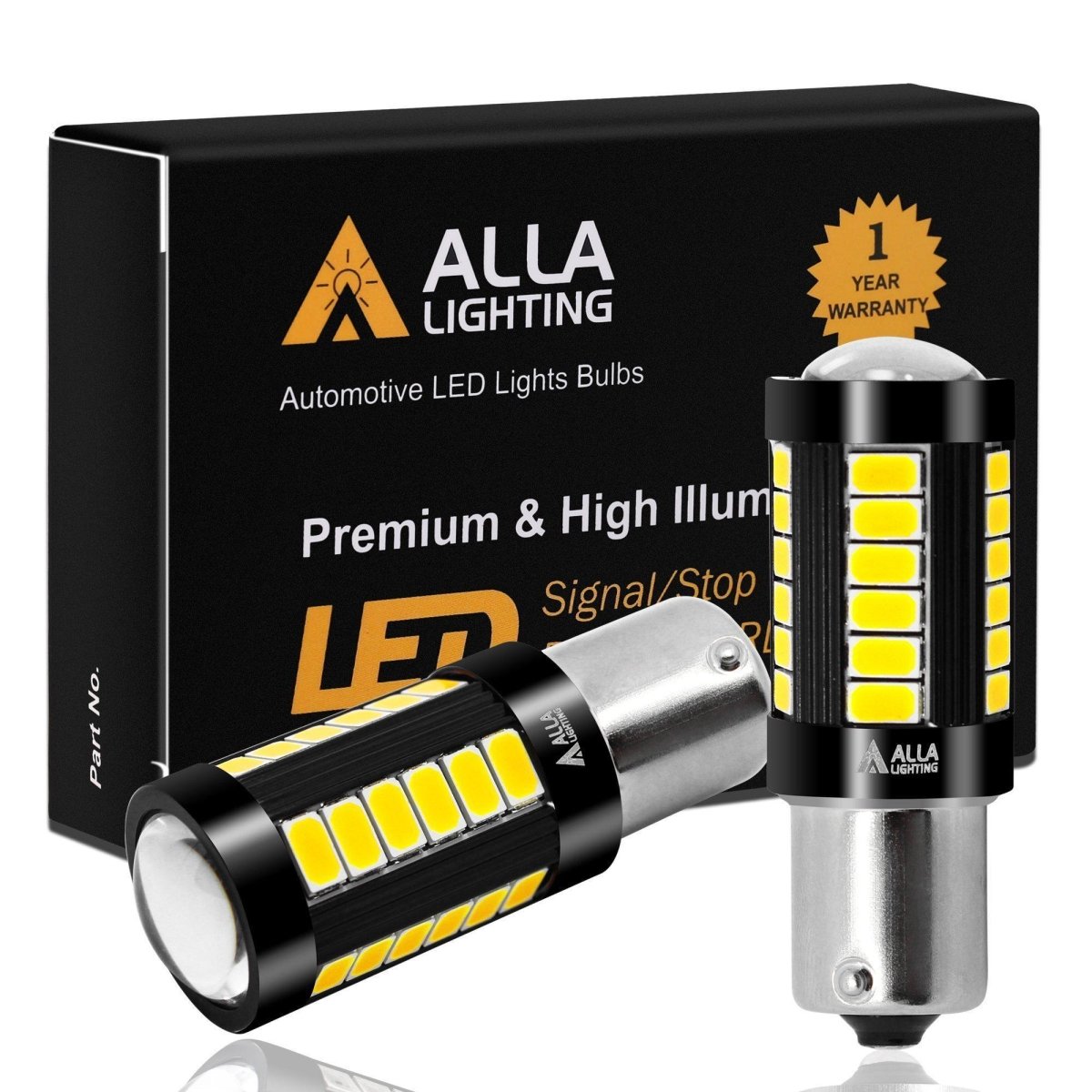2 x 1156 7506 P21W LED Bulbs BA15S Yellow Front Rear Turn Signal Ligh Z8J2