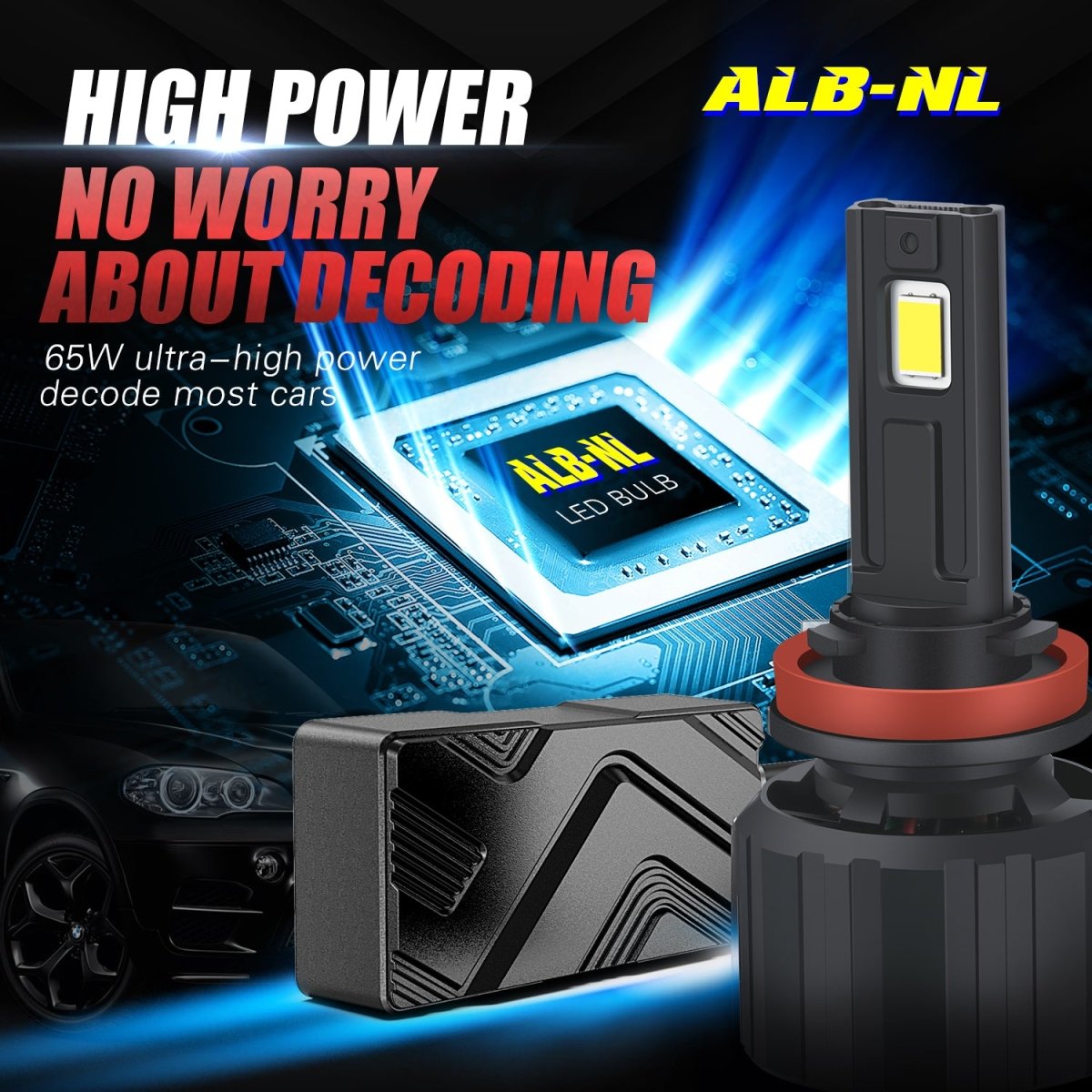 Brightest H7 LED Headlights Conversion Kit Bulb, 6000K White