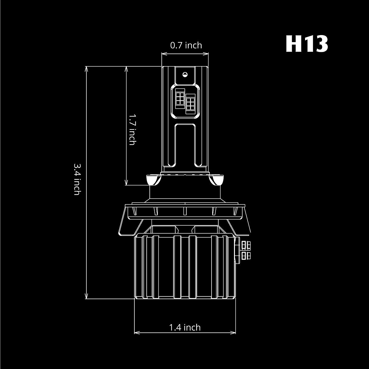 CAN-Bus H13 LED Headlights Conversion Kit Bulbs 9008, White -Alla Lighting