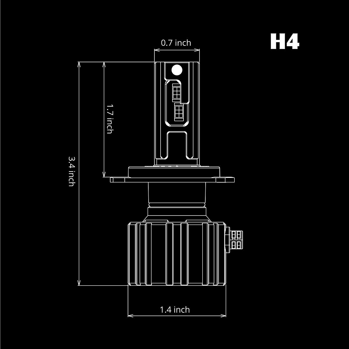 OPT7 JPN H4 9003 LED Headlight Conversion Kit – 6000K HID White, 2 Bulbs, Front Pair