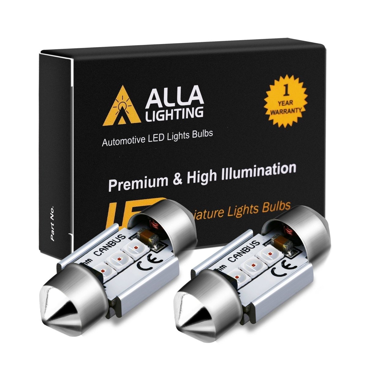 Lot 10 Ampoules LED Festoon 31mm DE3175 - Canbus Sans Erreur Blanc 6000K Pour Voiture
