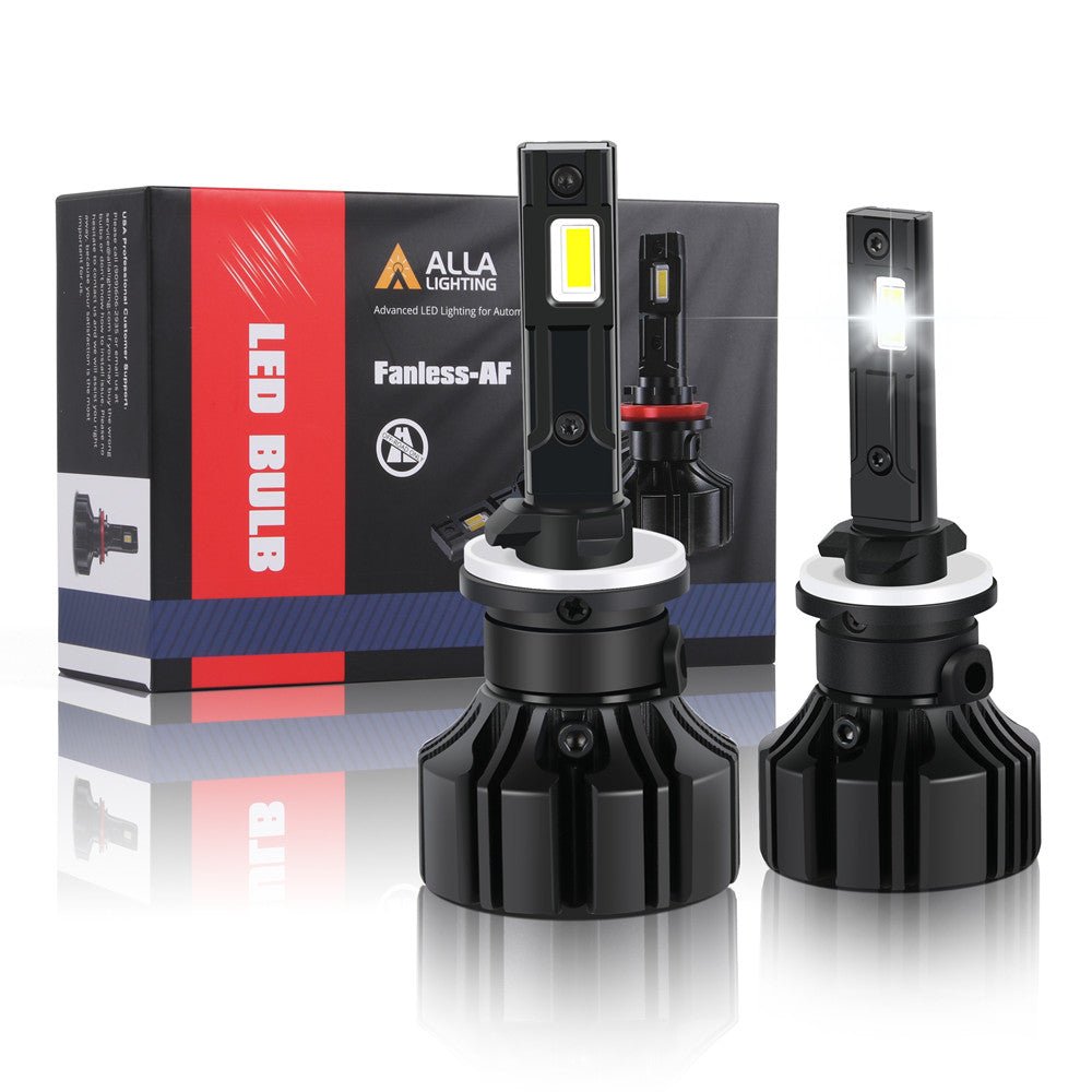 Fanless LED Headlights Bulbs High Low Beam Conversion Kits 6000K White -Alla Lighting