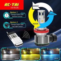 3-Color H11 H8 H16 LED Switchback Bulbs | Fog Lights, DRL