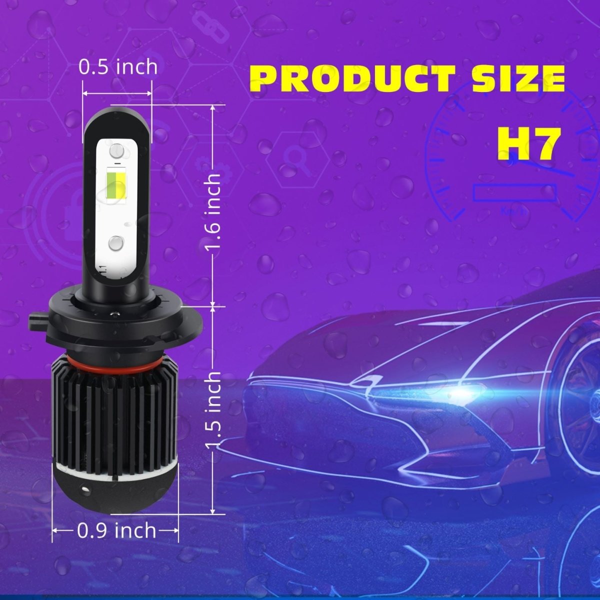 H7 LED Switchback Fog Lights, DRL Bulbs