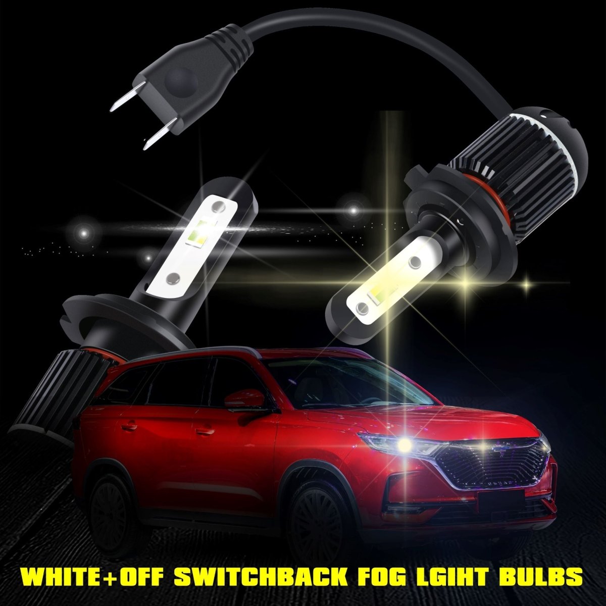 H7 LED Switchback Fog Lights, DRL Bulbs | 6K White/3K Yellow