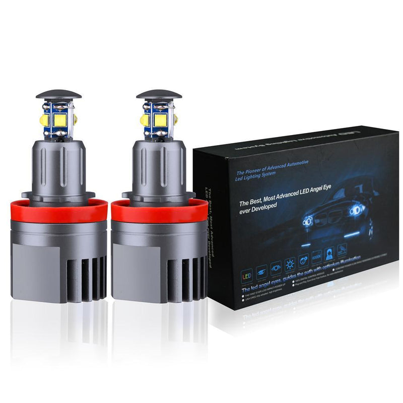 BMW H8 Angel Eyes LED Halo DRL Lights Bulb | 6K Xenon White