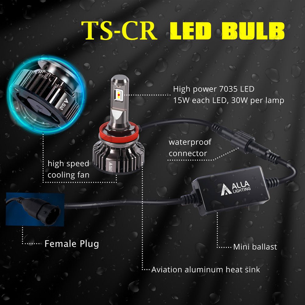 AUXITO Switchback H11/H8/H9/H16 LED Fog Light Bulbs - 4000LM High Power CSP