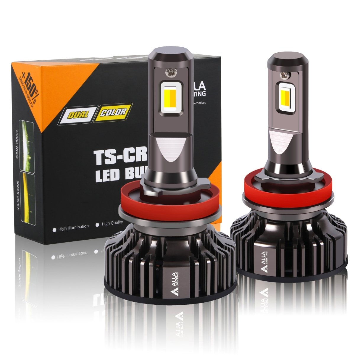 H8 H9 H11 LED Switchback White Yellow Headlights Fog Lights