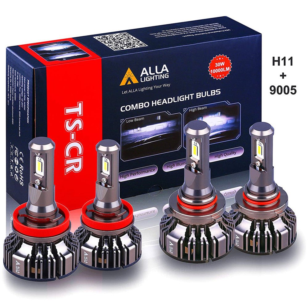 Mini H11 9005 Combo LED Bulbs High/Low Dipped Beam Replacement, White -Alla Lighting