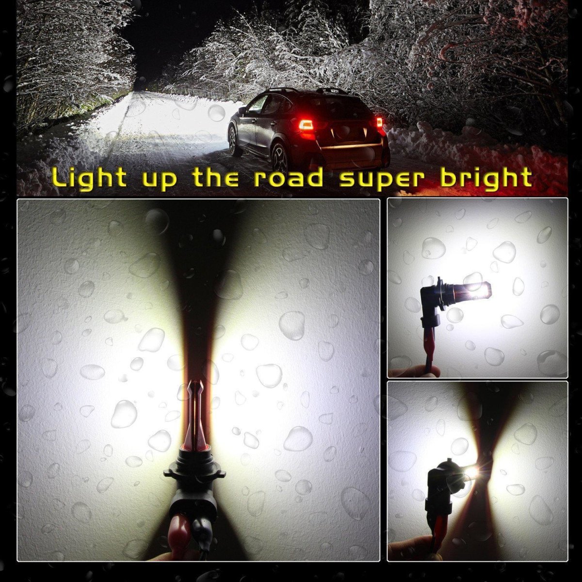 Newest Super Bright LED HB4 9006 Bulbs Fog Lights Upgrade, 6000K White -Alla Lighting