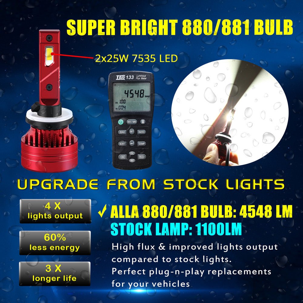 PG13 Base 893 880 LED Bulb Fog Light/Headlights, 6000K White