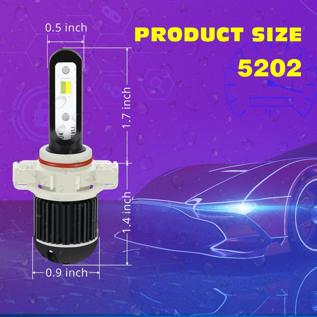 Alla Lighting PSX24W 2504 LED Switchback Fog Lights - Dual Color 6000K White/3000K Amber Bulbs