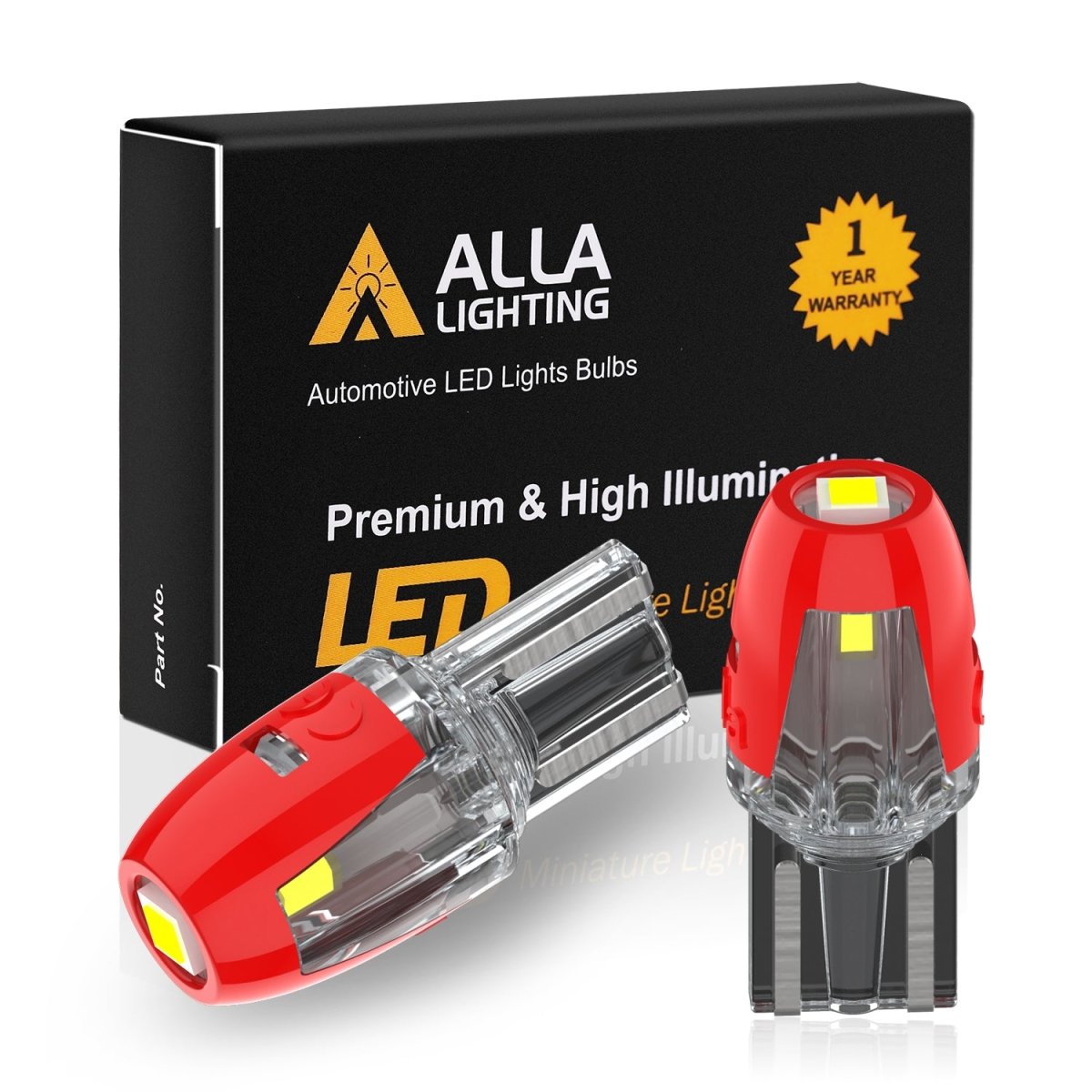 Alla Lighting T10 Wedge Amber Yellow 194 168 2825 175 W5W LED Super Bright  High Power 3014 18-SMD LED Lights Bulbs for Side Marker Light : :  Car & Motorbike