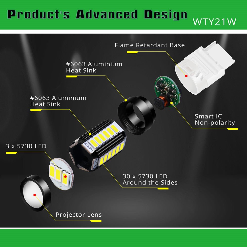 WT21W LED Back-Up Reverse Lights Bulbs for 2020~22 Ford F150 F250 F350 -Alla Lighting